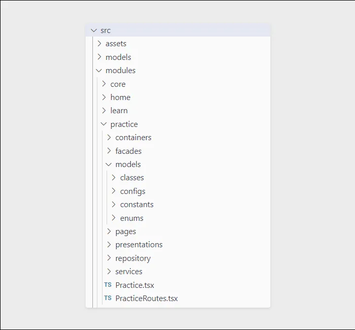 Folder structure in applications